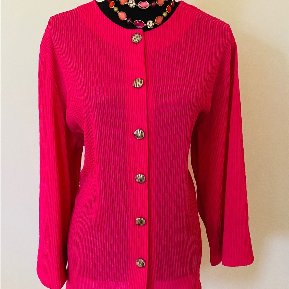Fuchsia Tunic with Accent Buttons
